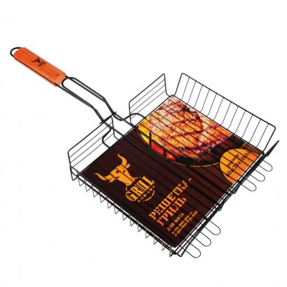 Решетка для барбекю  GRILLBOOM  глубокая антипригарная  30 х 24 х 6 см