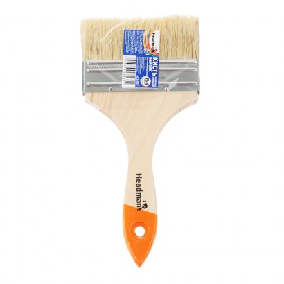 Кисть плоская  HEADMAN BASIC 100мм / 4&quot;  деревянная ручка