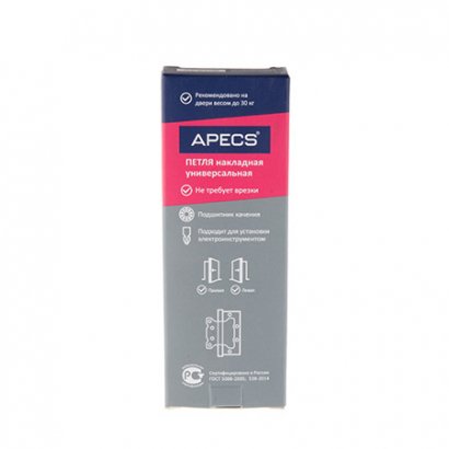 Петля накладная  Apecs 100*75*2,5-B2-Steel-AC