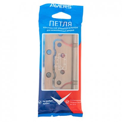 Петля накладная  AVERS  100*75*2,5-B2-AC  медь  100 мм