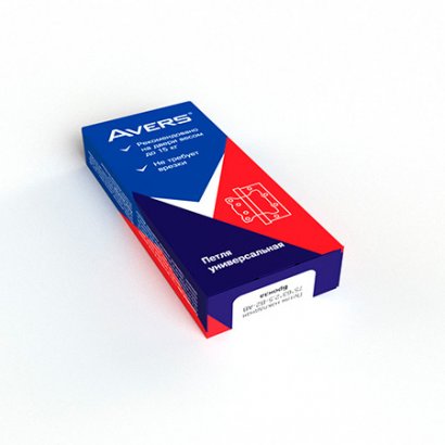Петля накладная  AVERS   75*63*2,5-B2-CR  хром  75 мм
