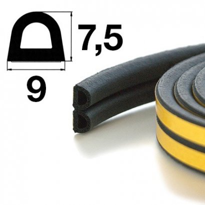 Уплотнитель самоклеящийся Apecs D-9*7,5-BL (100м) (00029110)