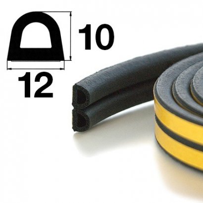 Уплотнитель самоклеящийся Apecs D-12*10-BL (50м)