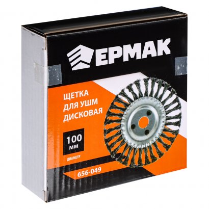 Щетка на УШМ  ЕРМАК  дисковая  100 мм  22 мм  витая