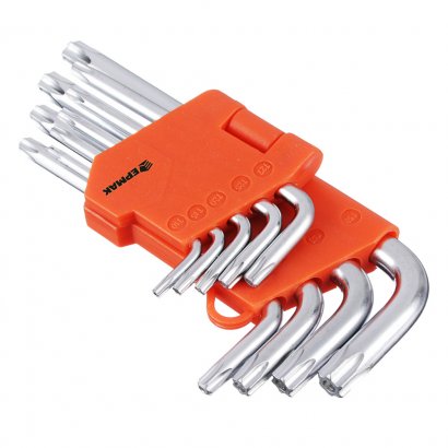 Ключи TORX-профиль  ЕРМАК  50 х 3 мм - 125 х 9 мм  (9шт.)