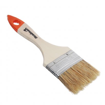 Кисть плоская  HEADMAN BASIC  63мм / 2,5&quot; натур. щет.,  дер,  ручка /12