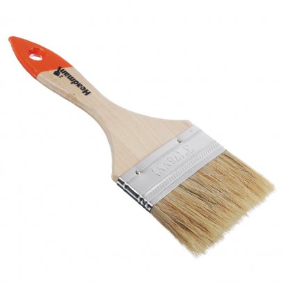 Кисть плоская  HEADMAN BASIC  75мм / 3&quot; натур. щет.,  дер,  ручка /12