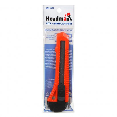 Нож пистолетный HEADMAN 18 мм  пластик