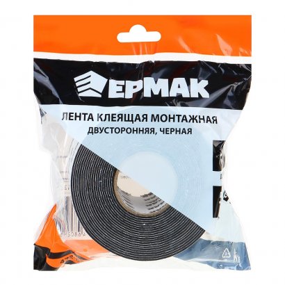 Лента двухсторонняя клейкая  ЕРМАК  50мм х 5м  черная