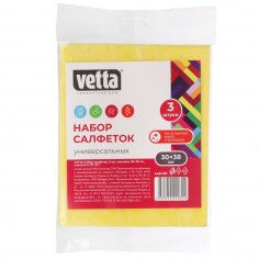 Салфетки для уборки  VETTA  3шт.  30*38 см  вискоза