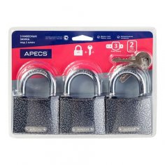 Замки навесные Apecs PD-01-63-Blister (3Locks+5Keys) (00017792)