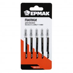 Пилки  ЕРМАК  (5шт.) T119BO  50*2мм HCS EU  (дер.,пластик,фиг.рез.)
