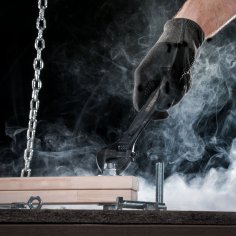 Ключ разводной  ЕРМАК  200 мм  черная обрезиненная ручка