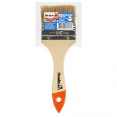 Кисть плоская  HEADMAN BASIC  63мм / 2,5&quot; натур. щет.,  дер,  ручка /12