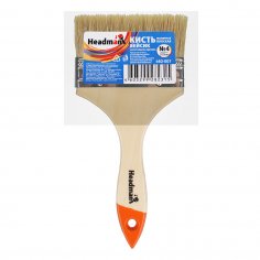 Кисть плоская  HEADMAN BASIC 100мм / 4&quot;  деревянная ручка